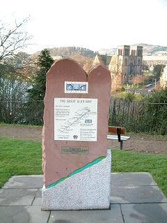 Marker at the end of the Great Glen Way