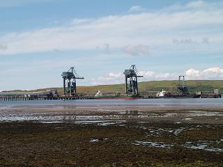 Pier at Clydeport Hunterston extending out into the Fairlie Roads