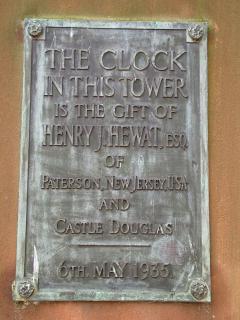 Plaque on Clock Tower, Castle Douglas