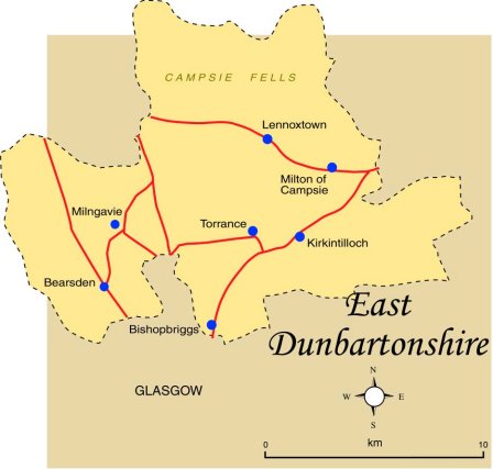 East Dunbartonshire Map